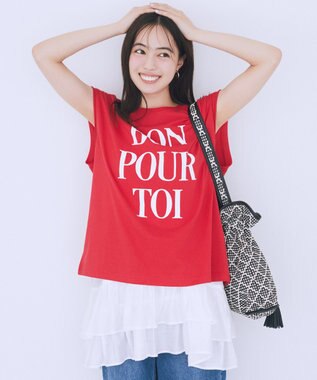 earth music&ecology 【綿100％】フレンチスリーブプリントＴシャツ