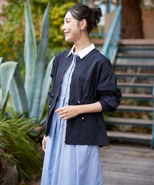 Tiaclasse 【新色追加・洗える】メモリーノーカラードロストブルゾン ネイビー