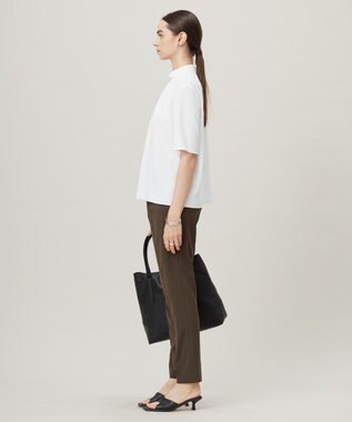 ICB L 【洗える】ストレッチジョーゼット ハイネックブラウス オフホワイト系