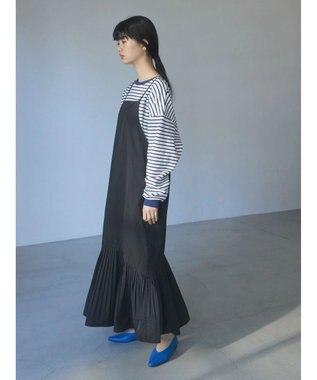 Green Parks ａ．裾プリーツキャミワンピース Black