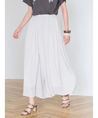 AMERICAN HOLIC エアリーギャザーガウチョパンツ【裏地：接触冷感】 Gray Beige