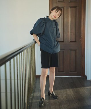 #Newans 【ANSWER for フォトジェニックスタイル】バルーンスリーブブラウス ネイビー系