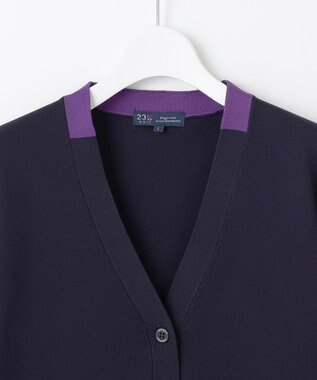 23区GOLF 【WOMEN】【ウォッシャブル】ニットカーデガン ネイビー系