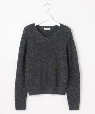 Feroux ニット×ティアードレース スカート グレー系