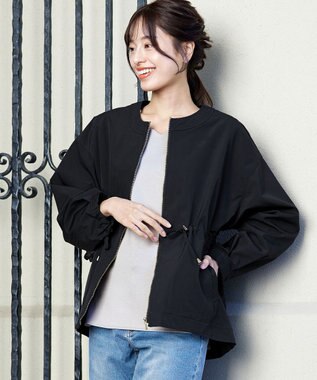 Tiaclasse 【新色追加・洗える】メモリーノーカラードロストブルゾン ブラック