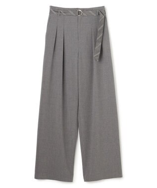 BEIGE， ZEPHYR / ベルト付き 2タックワイドパンツ Top Gray