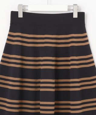 自由区 ポリエステルホールガーメント スカート ブラック×モカ