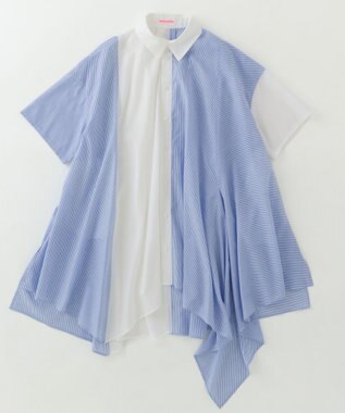 POLS MINIストライプ チュニック ブルー
