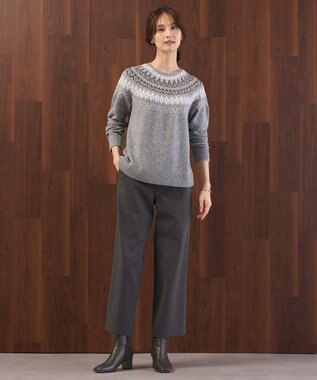 J.PRESS LADIES 【WEB限定カラーあり】T/Rアルガンシルク ワイド パンツ ライトグレー系