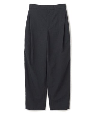 BEIGE， 【洗える】CROCUS / カービーシルエットタックパンツ Black