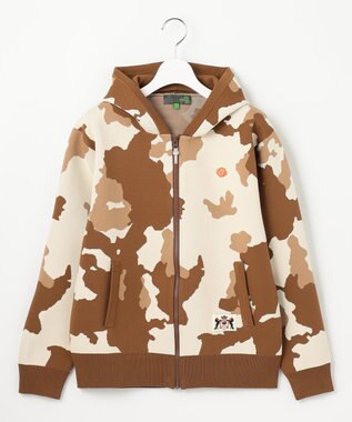 PW CIRCULUS 【WOMEN】ピント柄 ジップアップニットフーディ