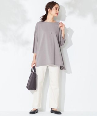 ANY 【洗える】テントライン カットソー グレー系