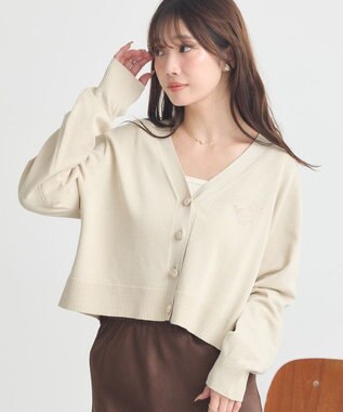 earth music&ecology ロゴ刺繍カーディガン