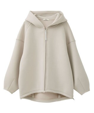 earth music&ecology 【軽量】ダンボールニットフーディーブルゾン Light Beige