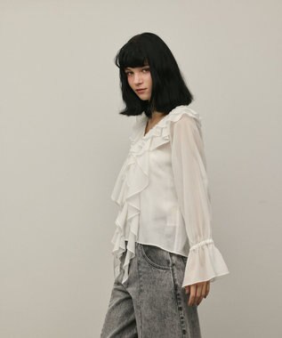 GRACE CONTINENTAL フリルブラウス ホワイト
