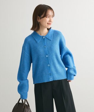 Green Parks 衿つきニットプルオーバー Blue