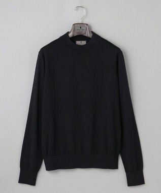 GOTAIRIKU 25年新作【洗える/チクチクしにくい/ピリングしにくい】イタリア糸 ハイゲージ カバーネックニット_WOOL100％ ブラック系