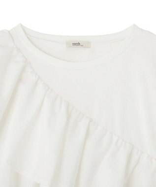 earth music&ecology 【接触冷感】フリルプルオーバー Off White