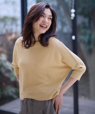 ANY 【洗濯機可/UVカット】アクリルガータードルマンニット イエロー