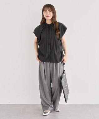 Green Parks ・ＥＬＥＮＣＡＲＥ　ＤＵＥ　ボウタイフレンチブラウス Black