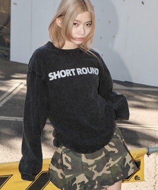 WEGO 【ユニセックス着用ITEM】ケミカルウォッシュグラフィックT（LS） ブラック