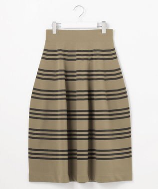自由区 ポリエステルホールガーメント スカート モカ×グレー