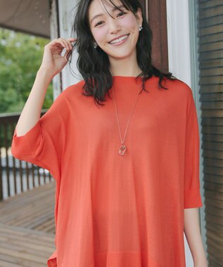 Tiaclasse 【新色追加】サラサラUVシアーニットドルマントップス オレンジ