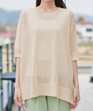 Tiaclasse 【新色追加】サラサラUVシアーニットドルマントップス エクリュ