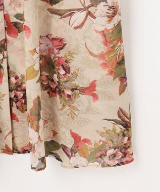 自由区 S ボタニカルプリント ワンピース ライトベージュ系