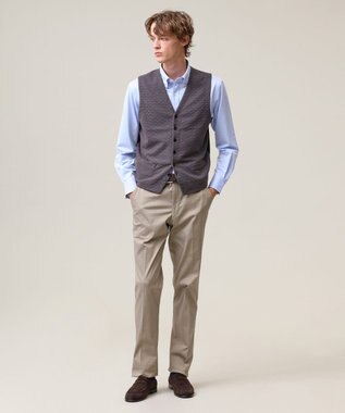 J.PRESS MEN 重ねて映える洗練レイヤード【ストレッチ / イージーケア】【FLEX YARN】ハイゲージ ニットベスト グレー系