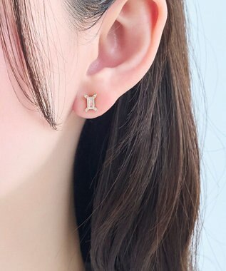 Phoebe 【金属アレルギー対応】クラシックバケットビジューセラミックピアス/ニッケルフリー（片耳） ゴールド