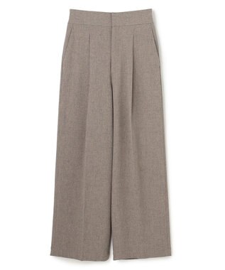 uncrave ウォッシャブルウールライクツイル ワイドパンツ シャンブレーチャコール