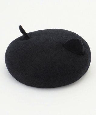 ANY KIDS ネコ耳つきベレー帽 ブラック