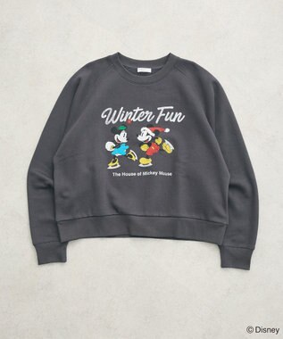 Green Parks ミッキー＆フレンズ／半起毛裏毛プルオーバー Black