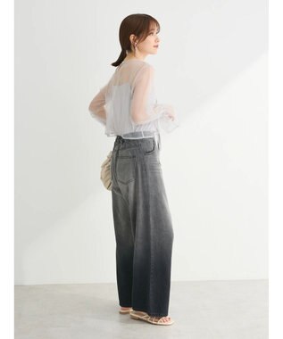 Green Parks ・ＥＬＥＮＣＡＲＥ　ＤＵＥ　チュールギャザーブラウス Gray