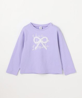 ANY KIDS 【綿100%】リボンアソート 長袖Tシャツ ラベンダー