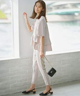 組曲 L 【WEB限定】スタイルアップジャージー パンツ ベージュ系