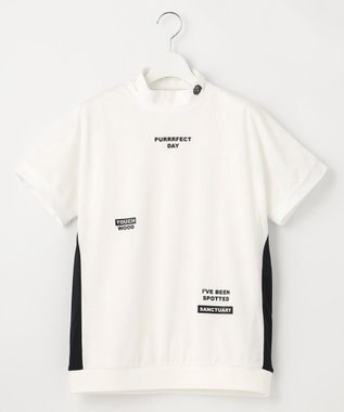 PW CIRCULUS 【WOMEN】【2SET/吸汗速乾/消臭/ストレッチ】ドルマンスリーブメッシュ シャツ + モックネックインナー ホワイト系