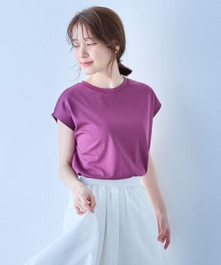 ANY 【汗ジミ防止加工】シルケットスムースノースリーブプルオーバー パープル