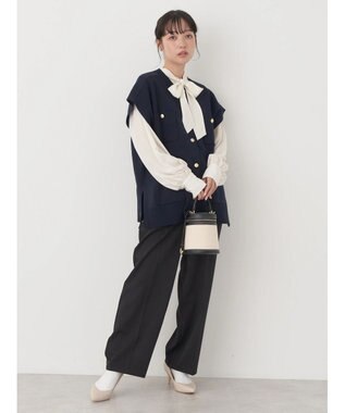 earth music&ecology 金ボタンニットベスト Navy