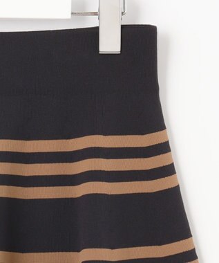 自由区 ポリエステルホールガーメント スカート ブラック×モカ