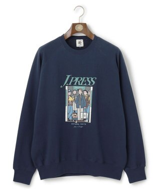 J.PRESS MEN 【AaronChang】【UNISEX】プリントスウェット シャツ ネイビー系