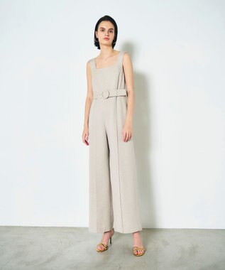  麻調ベルトサロペット