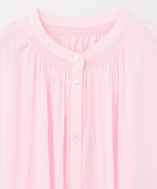 ANY 【洗える】シャーリングチュニック ブラウス ピンク系