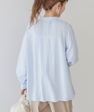 AMERICAN HOLIC サラックールタックブラウス Sax