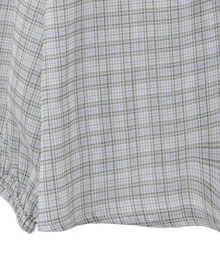 Green Parks チェックシアーフリルブラウス Off White