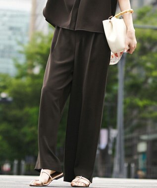 23区 【WEB&一部店舗限定】ストレッチジョーゼット ワイドパンツ