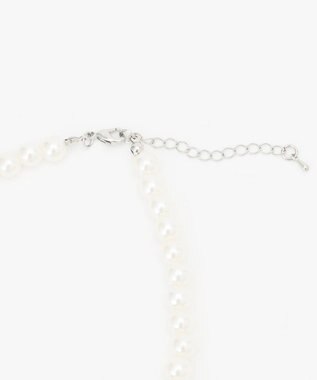 ANY 【コサージュ付】二連パールロングネックレス グレー系