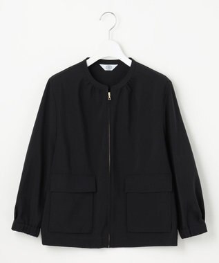 J.PRESS LADIES L 【WEB限定・洗える】ボイルドワッシャー ブルゾン ブラック系