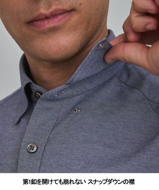 GOTAIRIKU 26年新作【吸汗速乾/接触冷感】ノードシールド BIZシャツ_スナップダウン ネイビー系8